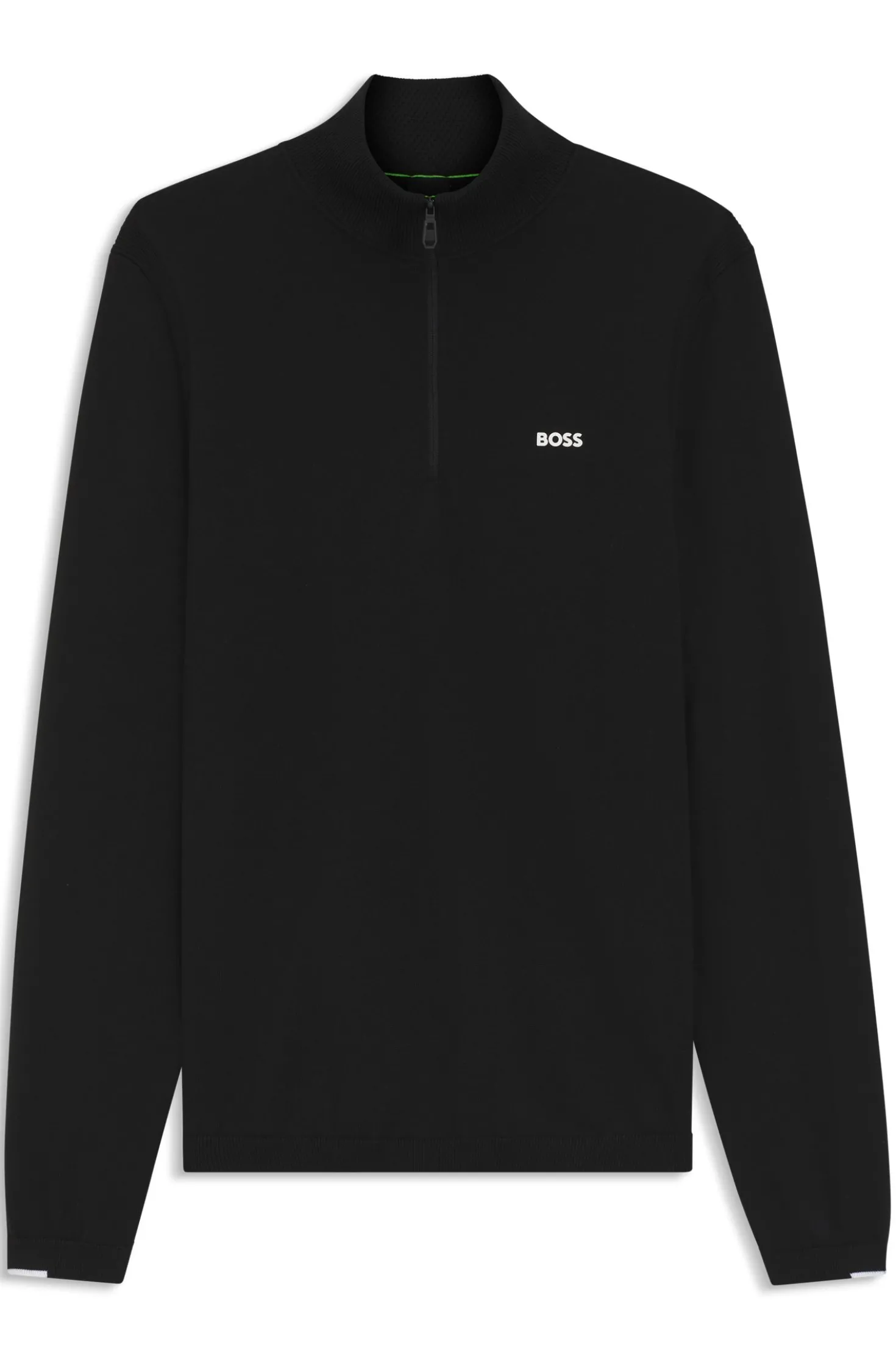 Cotton sweater with quarter zip