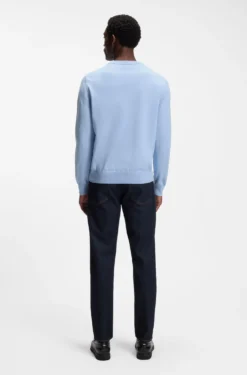 Cotton sweater with tonal logo embroidery