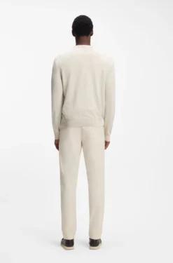 Cotton sweater with tonal logo embroidery