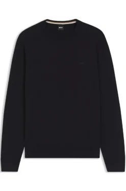 Cotton sweater with tonal logo embroidery