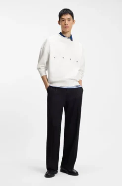 Cotton sweatshirt with logo embroidery and graphic print