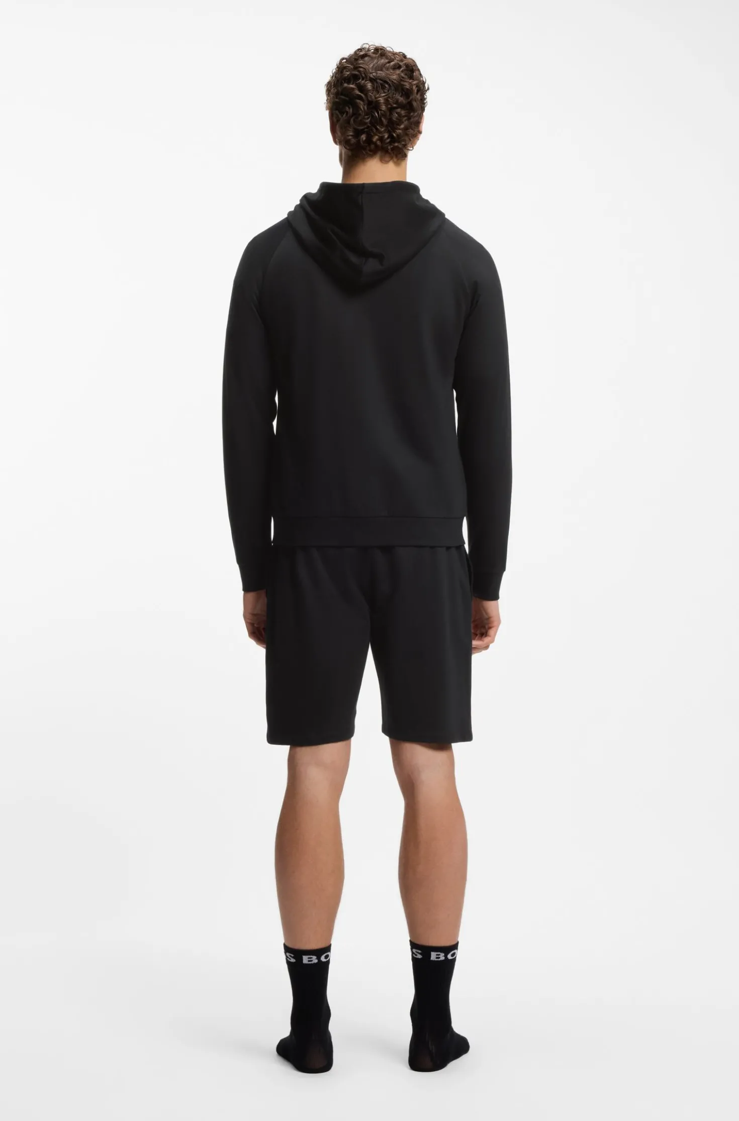 Cotton-terry hoodie with contrast zip