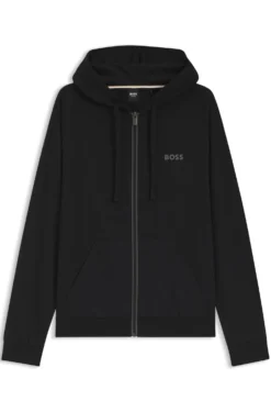Cotton-terry hoodie with contrast zip