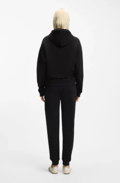 Cotton-terry hoodie with embroidered stacked logo
