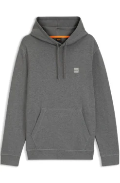 Cotton-terry hoodie with logo patch