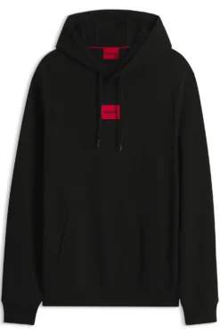 Cotton-terry hoodie with logo label