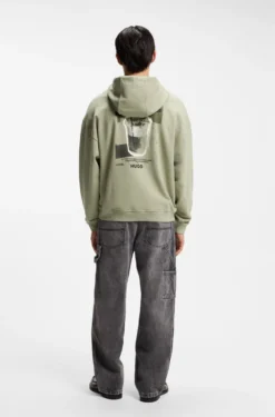 Cotton-terry hoodie with logo graphic