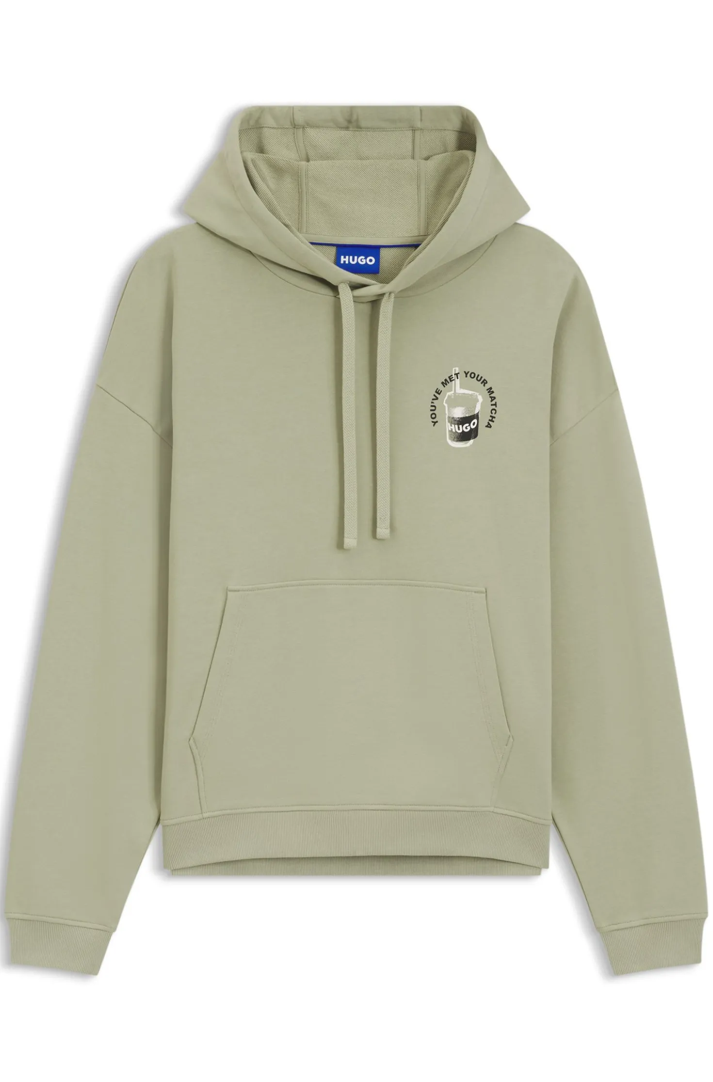 Cotton-terry hoodie with logo graphic