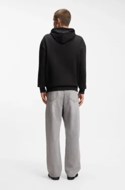 Cotton-terry hoodie with logo badge