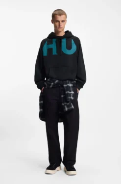 Cotton-terry hoodie with logo print