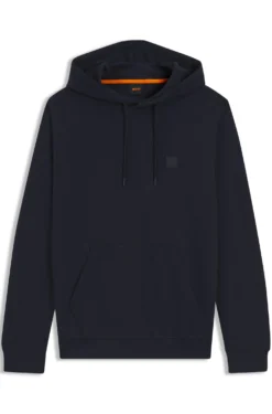 Cotton-terry hoodie with logo patch