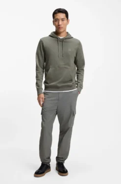 Cotton-terry hoodie with logo patch