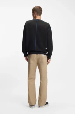 Cotton-terry logo sweatshirt with contrast stitching