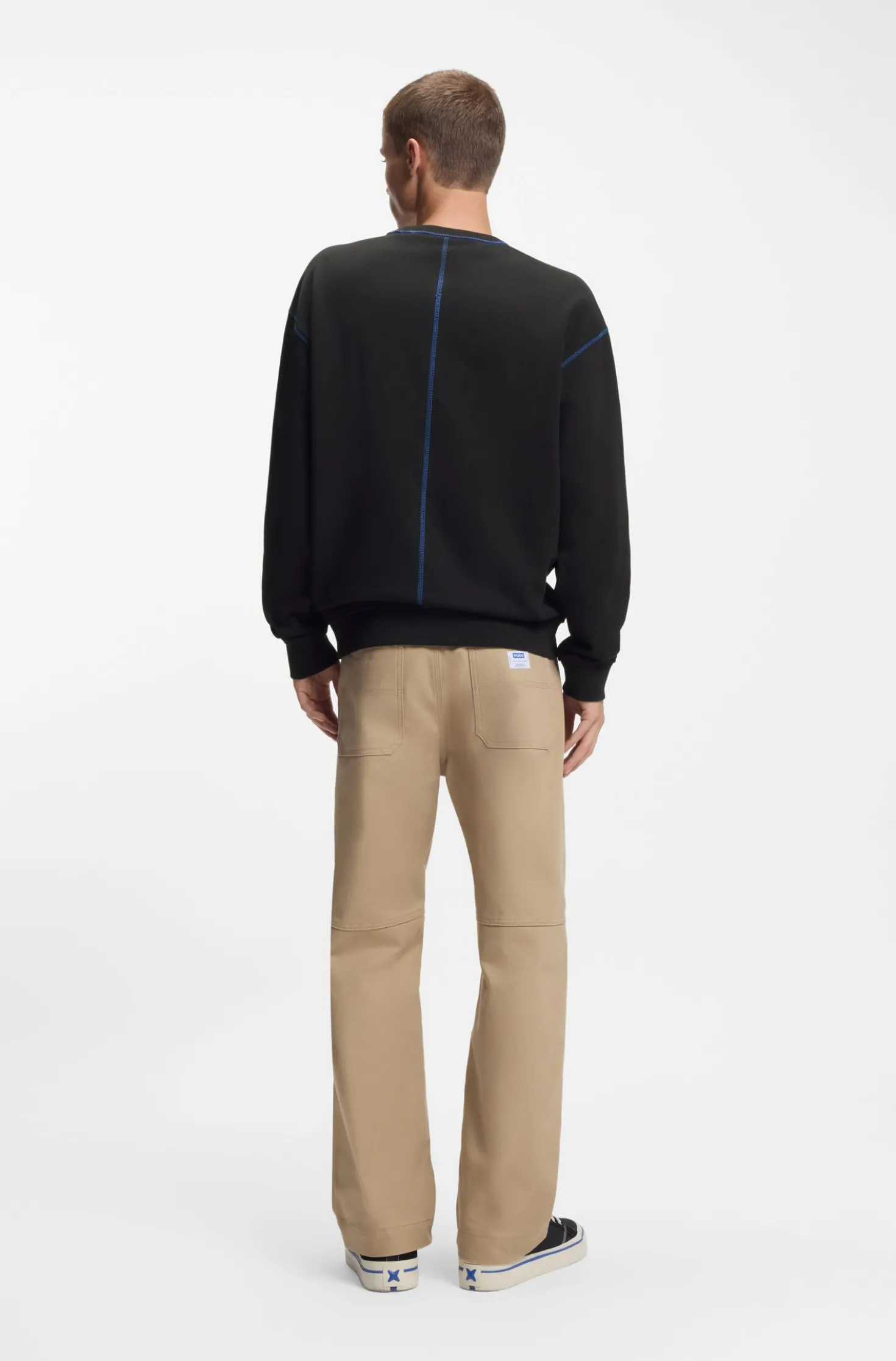 Cotton-terry logo sweatshirt with contrast stitching