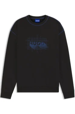 Cotton-terry logo sweatshirt with contrast stitching
