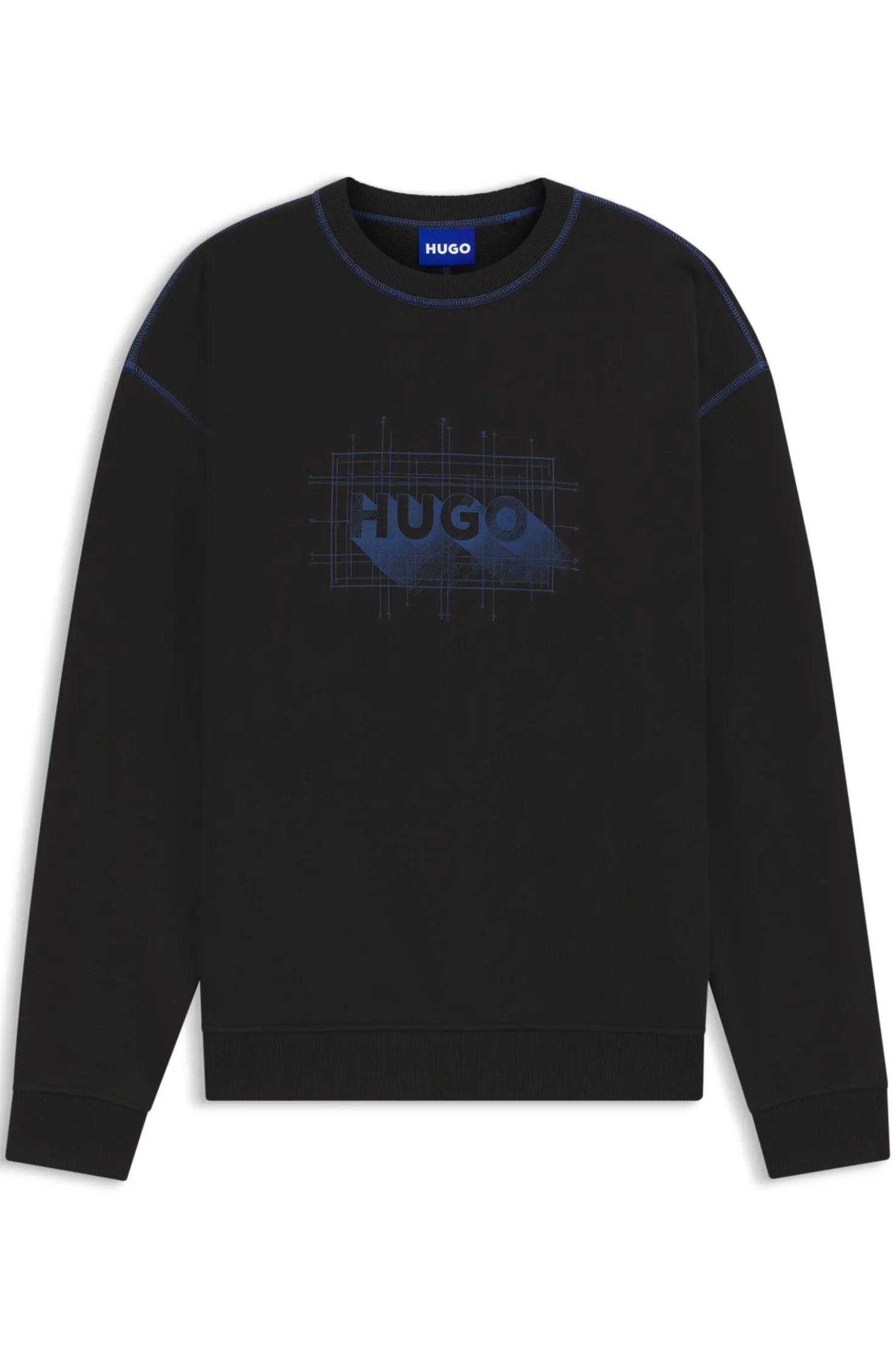 Cotton-terry logo sweatshirt with contrast stitching