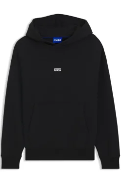 Cotton-terry loose-fit hoodie with logo details