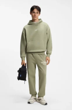 Cotton-terry loose-fit hoodie with logo details
