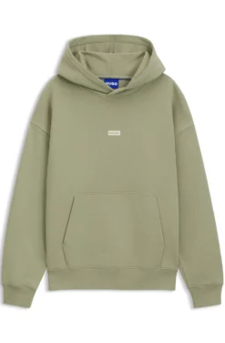 Cotton-terry loose-fit hoodie with logo details
