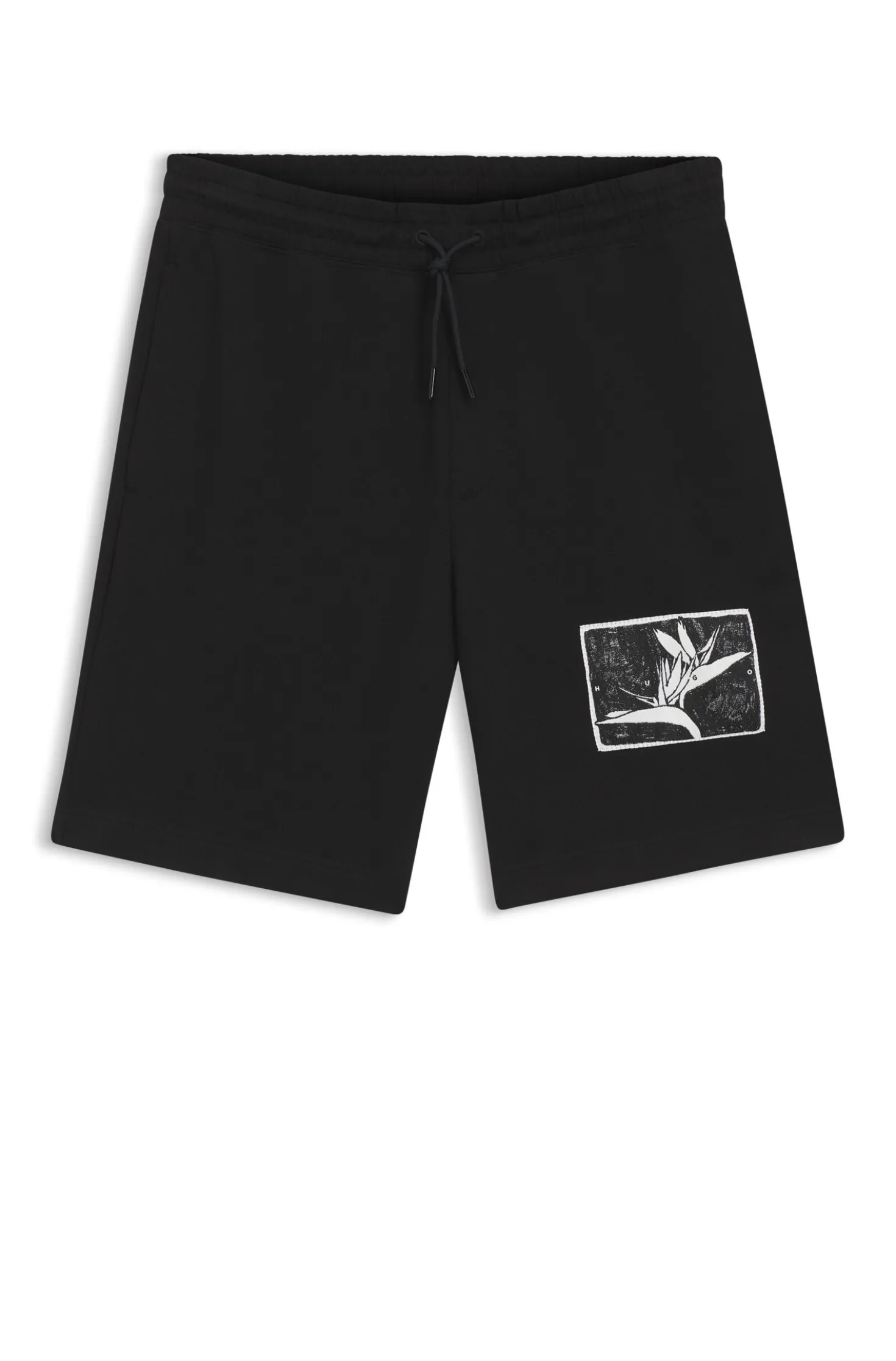 Cotton-terry shorts with artwork patch