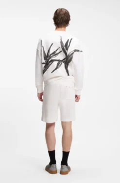 Cotton-terry shorts with artwork patch