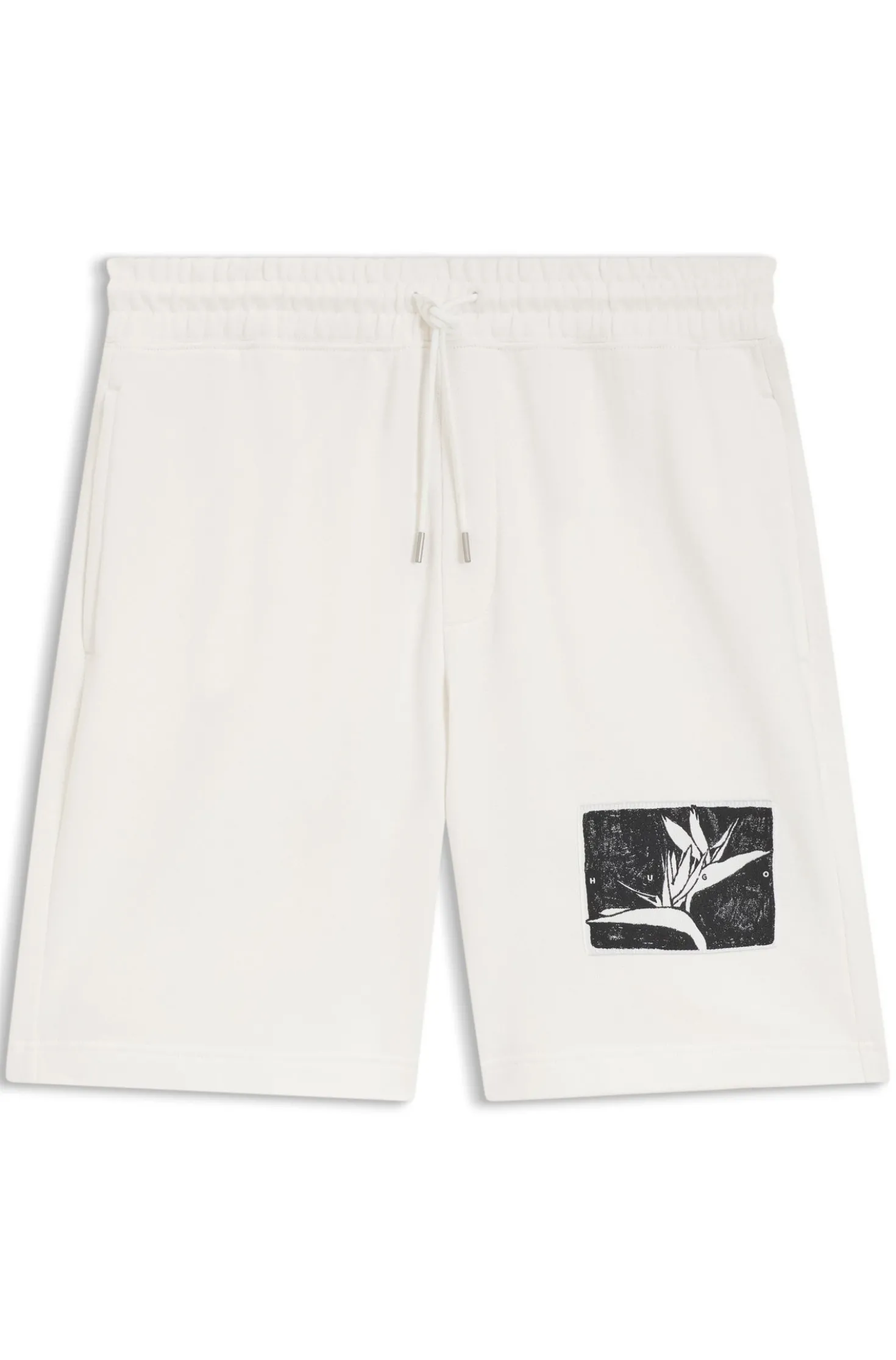 Cotton-terry shorts with artwork patch