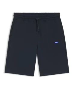 Cotton-terry shorts with logo patch