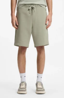 Cotton-terry shorts with logo print