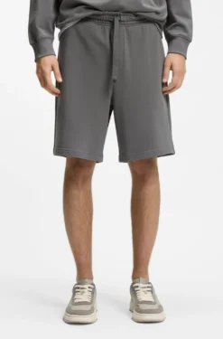 Cotton-terry shorts with logo print