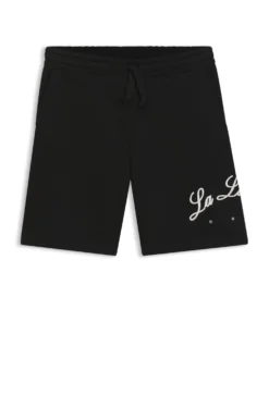 Cotton-terry shorts with logo artwork