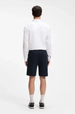 Cotton-terry shorts with logo patch