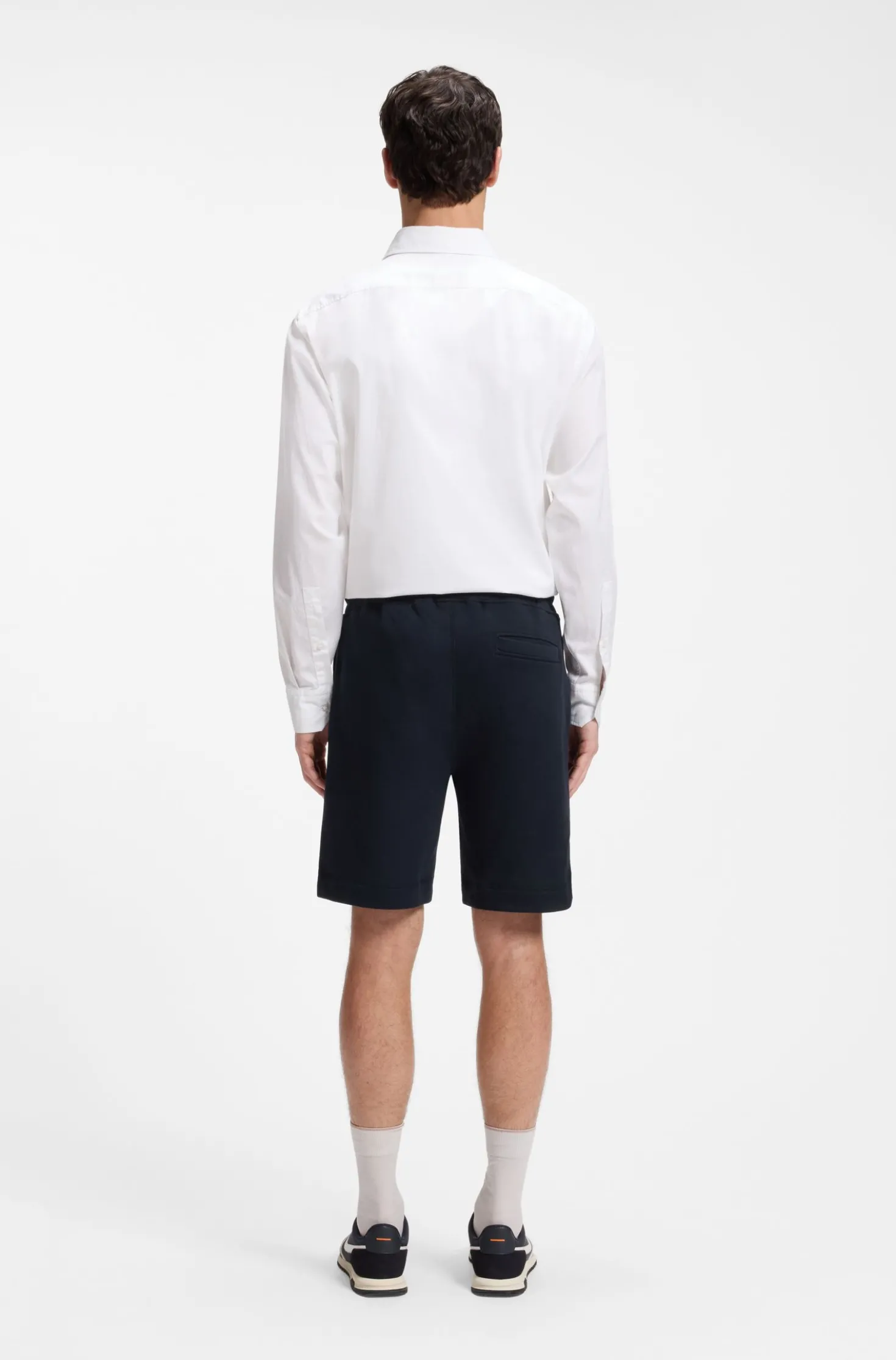 Cotton-terry shorts with logo patch