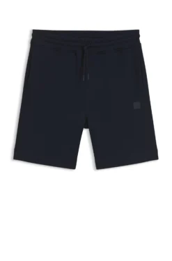 Cotton-terry shorts with logo patch