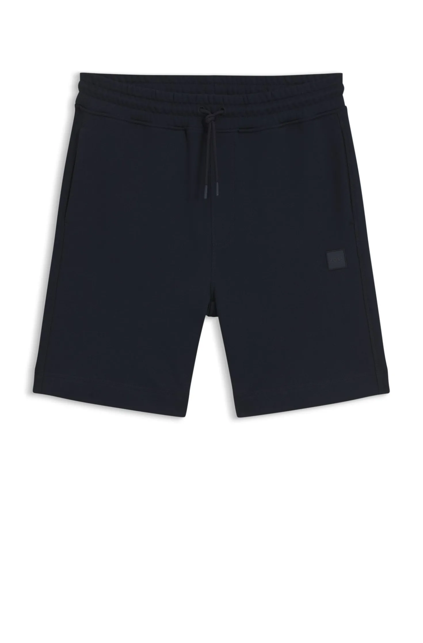 Cotton-terry shorts with logo patch