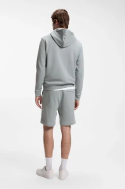 Cotton-terry shorts with logo patch