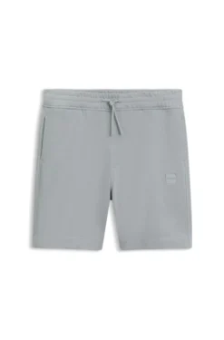 Cotton-terry shorts with logo patch