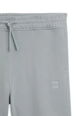 Cotton-terry shorts with logo patch