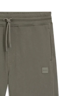 Cotton-terry shorts with logo patch