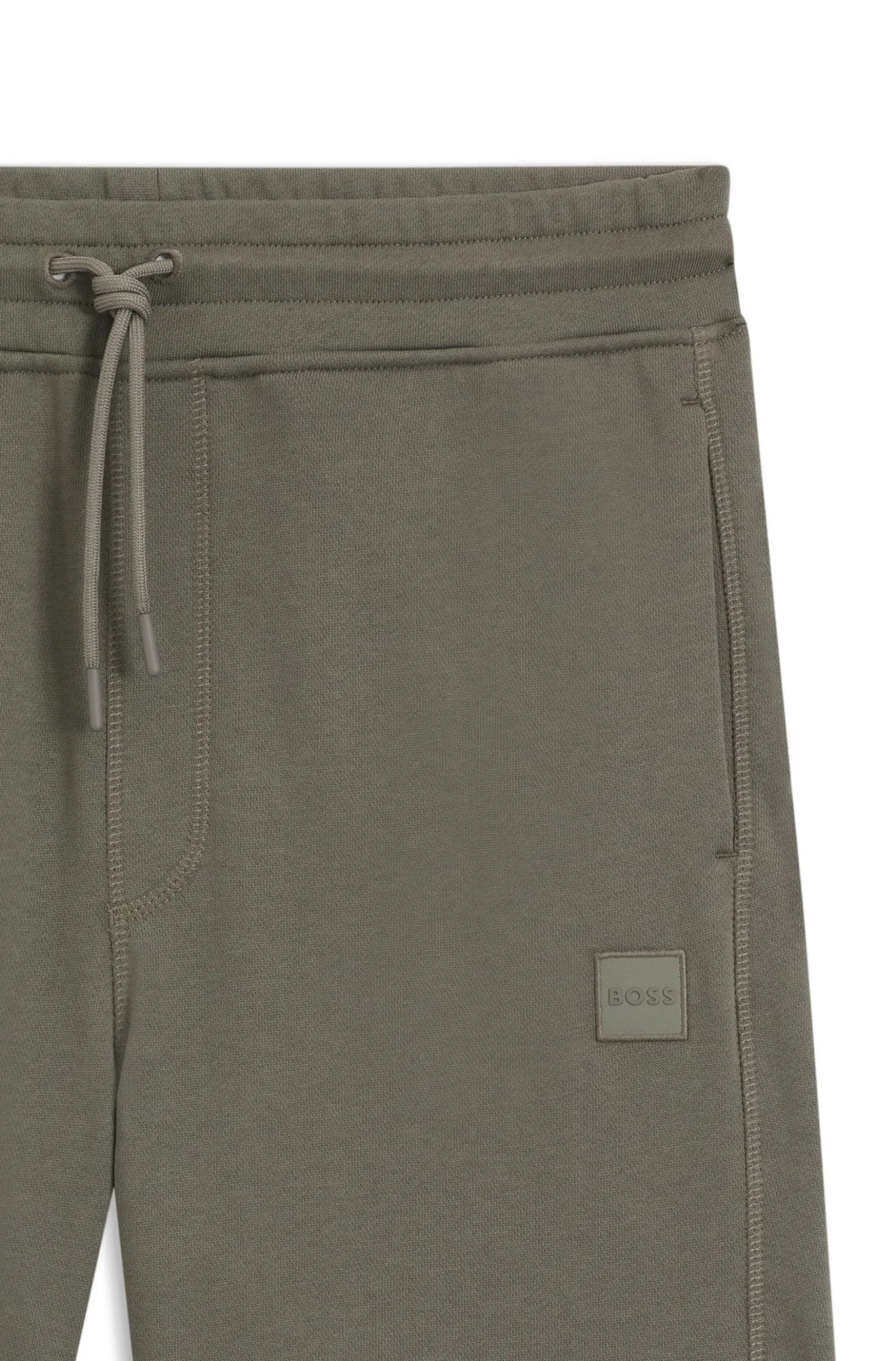 Cotton-terry shorts with logo patch