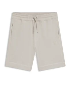 Cotton-terry shorts with logo patch