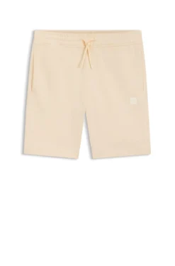 Cotton-terry shorts with logo patch