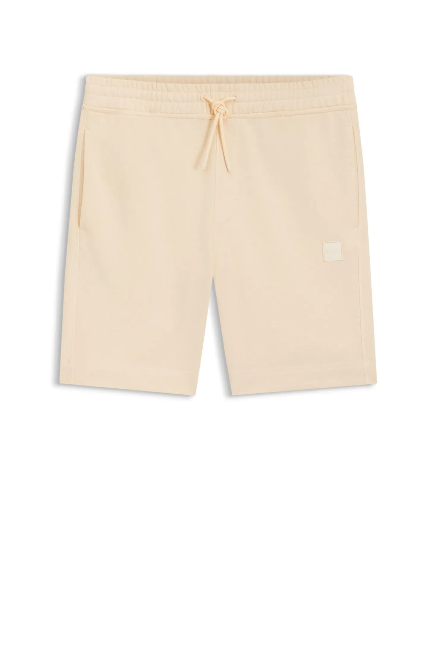 Cotton-terry shorts with logo patch