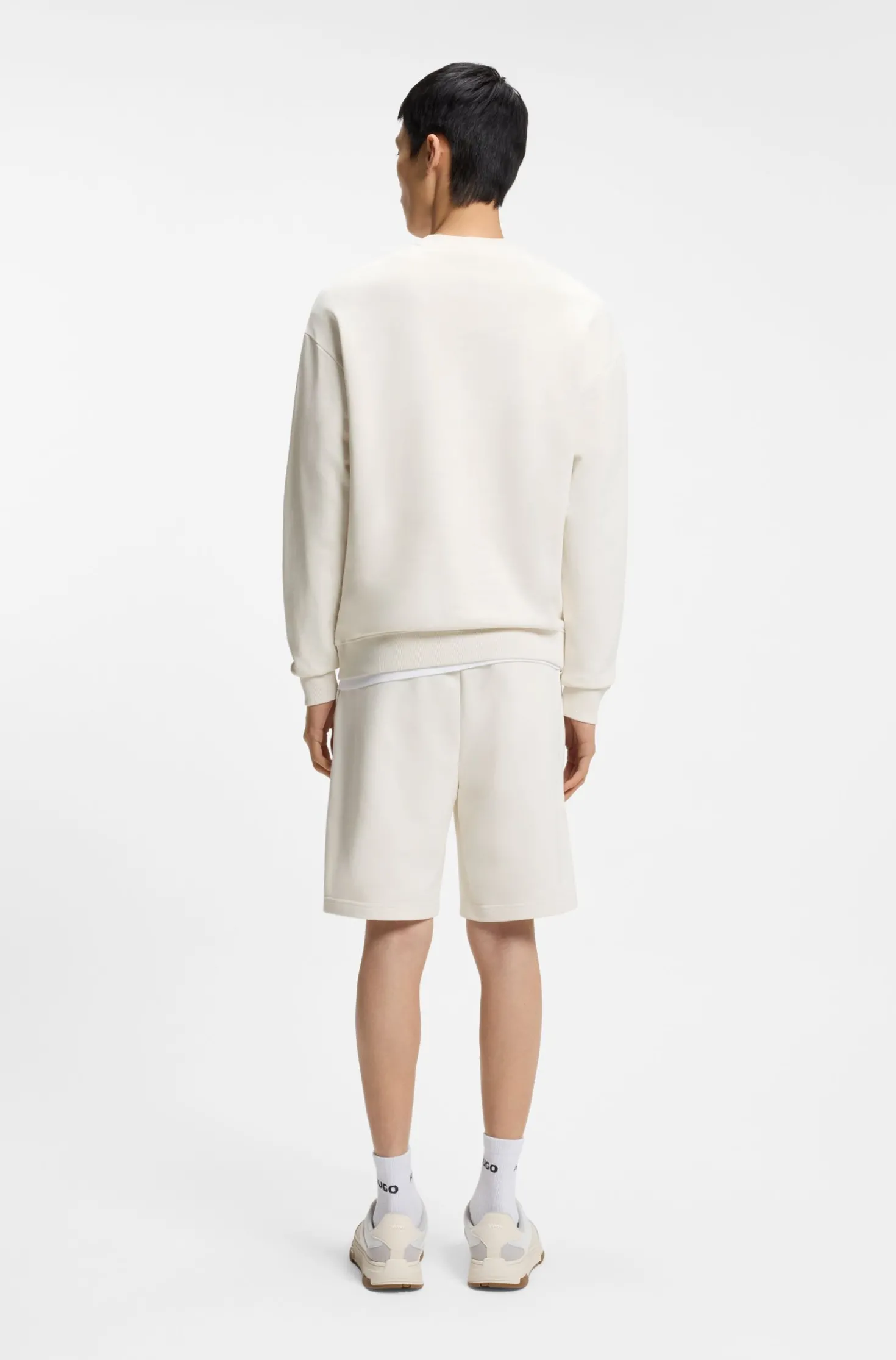 Cotton-terry sweatshirt with tortoiseshell logo patch