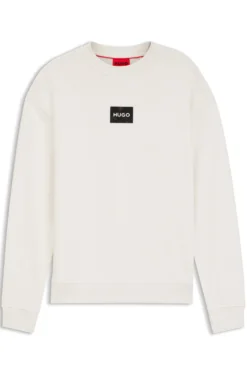 Cotton-terry sweatshirt with tortoiseshell logo patch