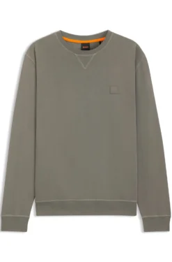 Cotton-terry sweatshirt with logo patch
