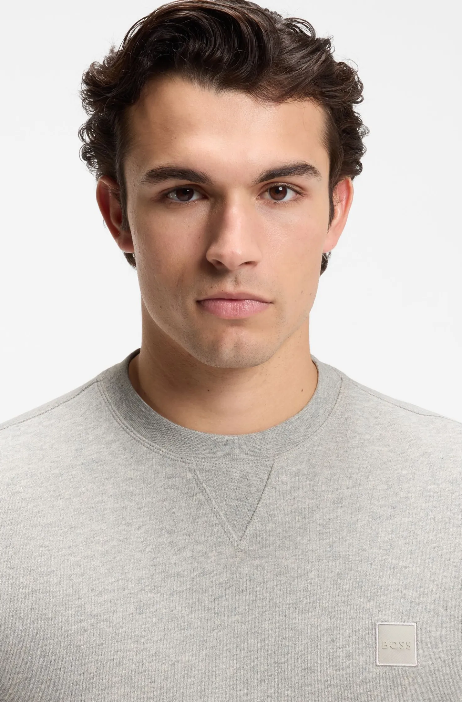 Cotton-terry sweatshirt with logo patch