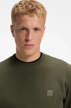 Cotton-terry sweatshirt with logo patch