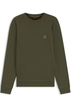 Cotton-terry sweatshirt with logo patch