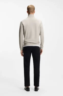 Cotton-terry sweatshirt with zip collar
