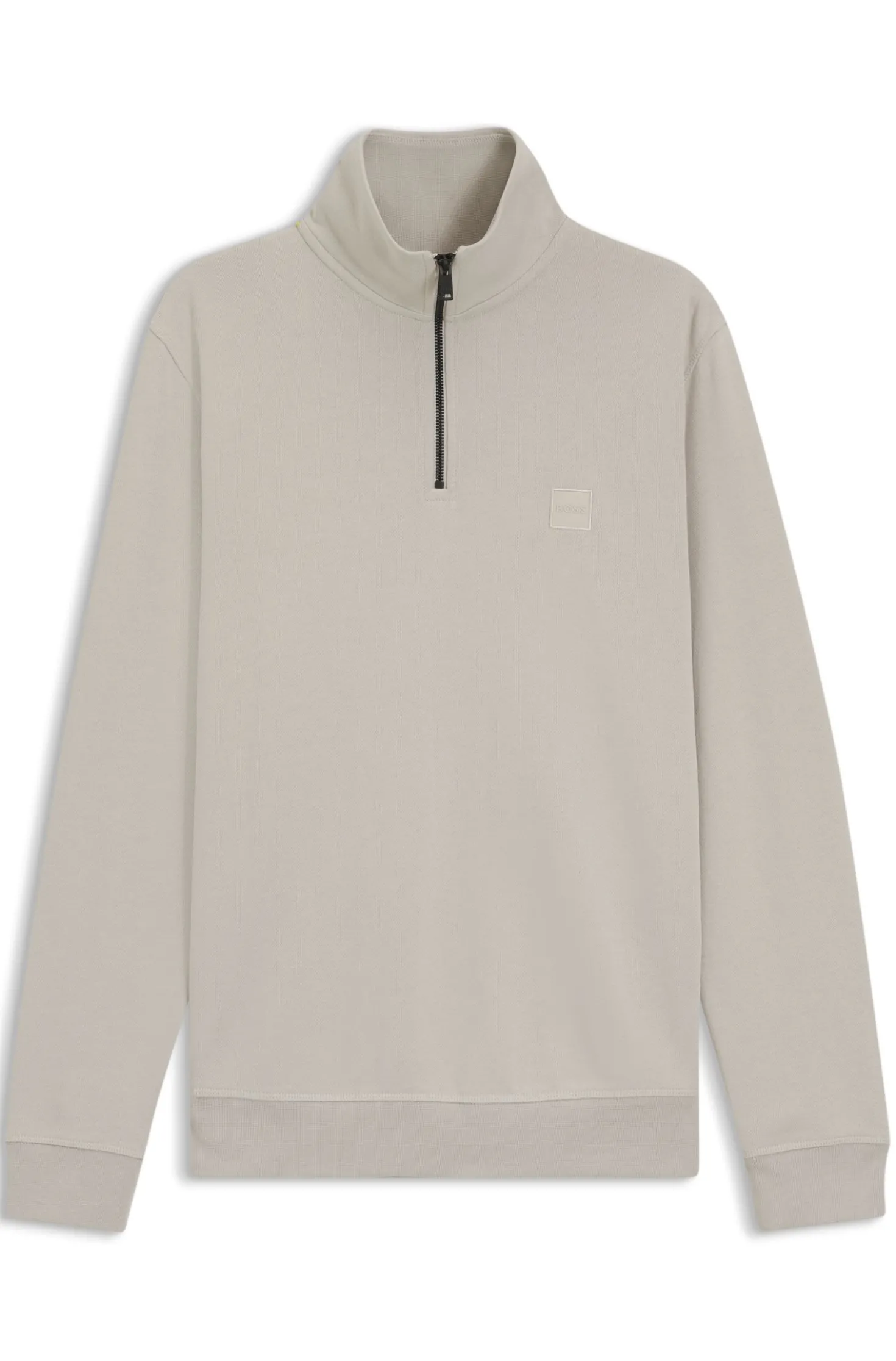 Cotton-terry sweatshirt with zip collar